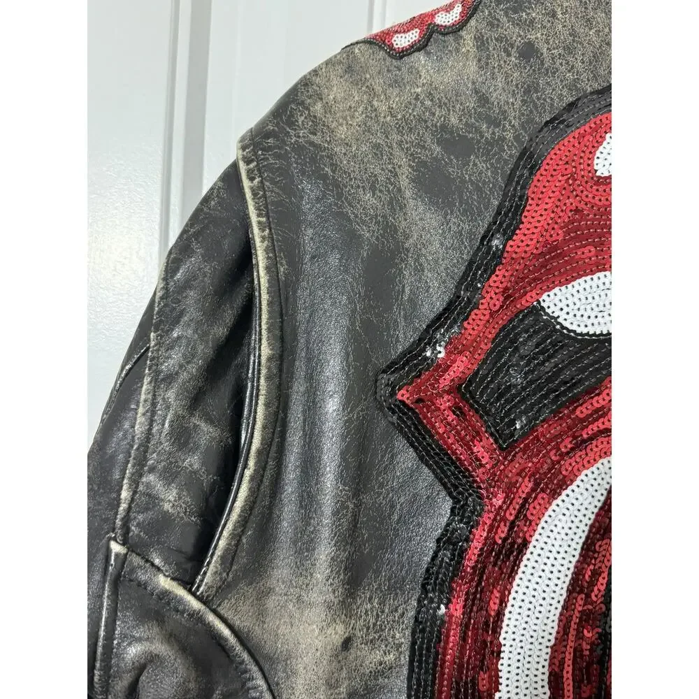NWT 1 of a Kind MadeWorn Rolling Stones Leather Jacket - Picture 14 of 16